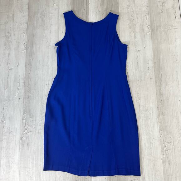 Vintage Y2K Sleeveless Crew Neck Knee Length Sheath Dress Size 6P Petite - Picture 2 of 14